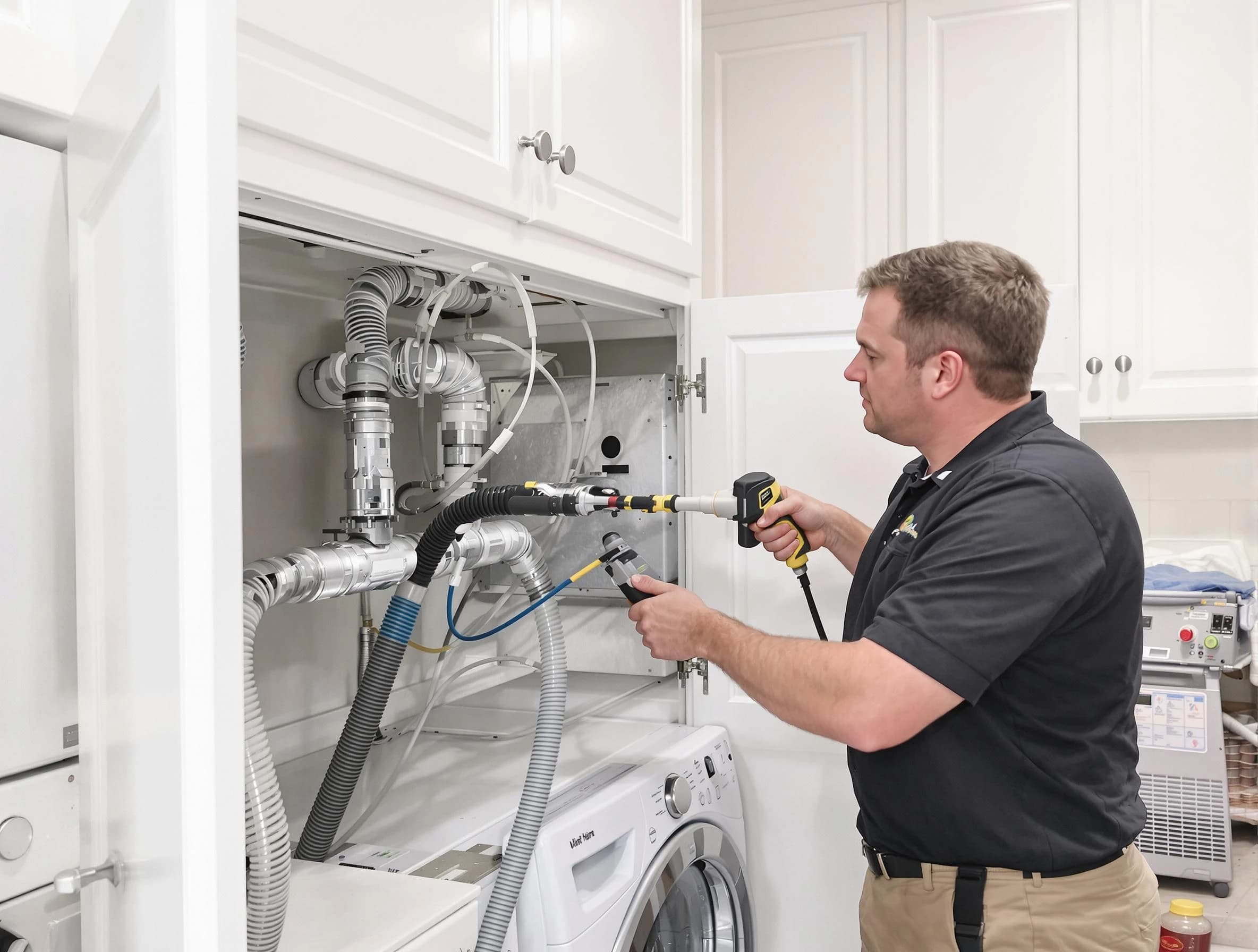 Avondale Estates Dryer Vent Cleaning professional removing severe blockage from a clogged dryer vent in Avondale Estates