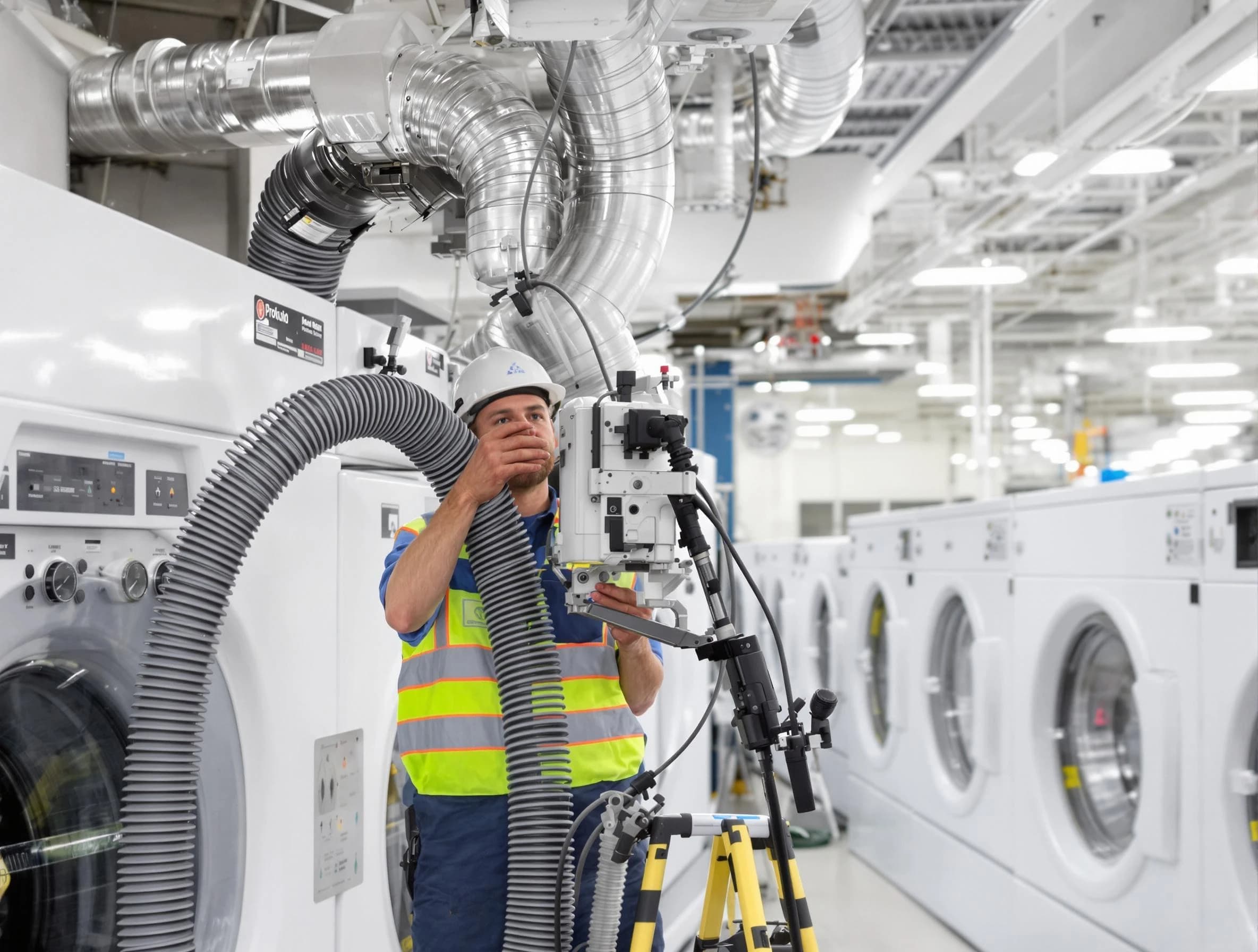Avondale Estates Dryer Vent Cleaning team performing commercial-grade dryer vent cleaning at a business facility in Avondale Estates