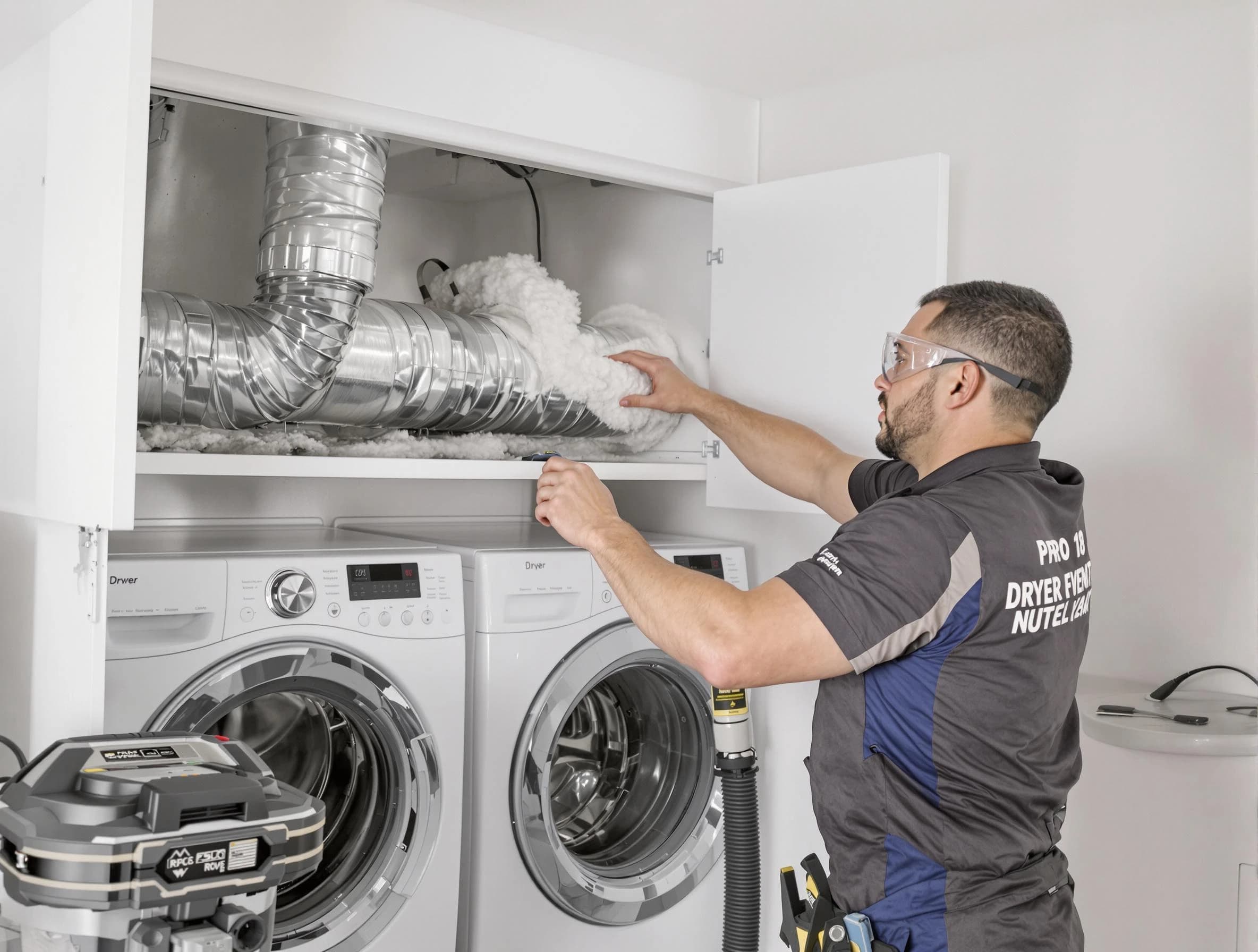 Avondale Estates Dryer Vent Cleaning certified technician performing specialized gas dryer vent cleaning in Avondale Estates